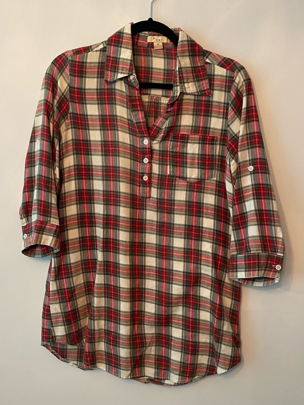Forever 21 Red Green Plaid Shirt